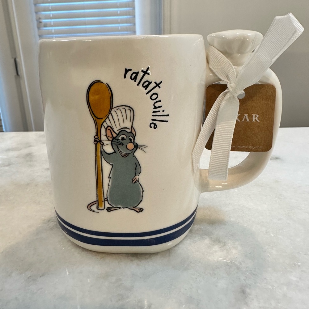 Rae Dunn Pixar LE PETIT CHEF Ratatouille Mug White & Blue Double Sides Mug